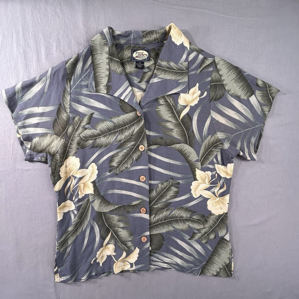 Tommy Bahama Hawaiian‎ Floral Button Front Shirt Women's XS